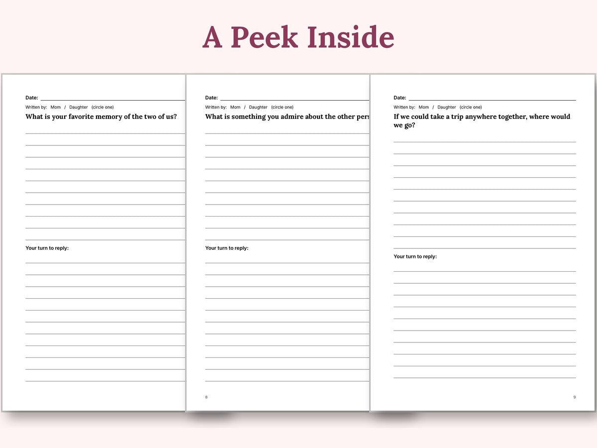 A peek inside: sample journal pages