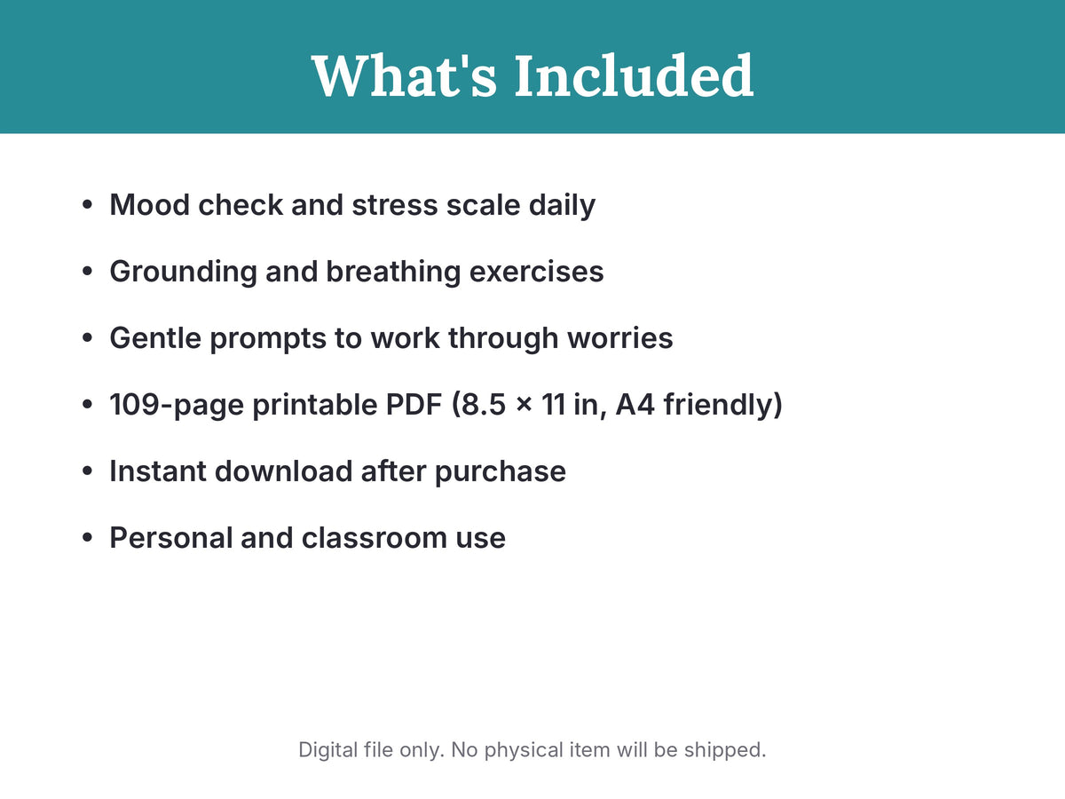 Calm Mind: A Worry and Stress Journal for Teen Girls