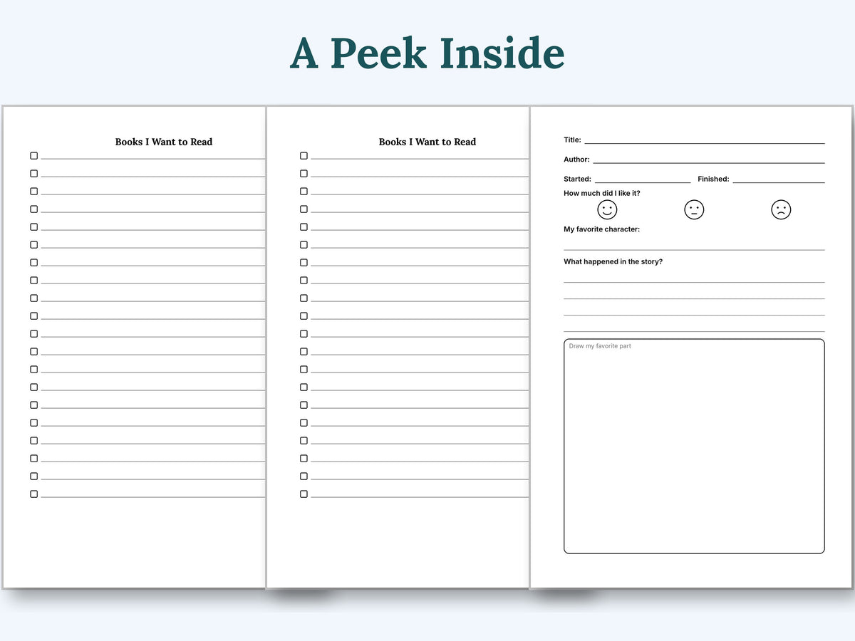 Bookworm Club: A Reading Log for Kids