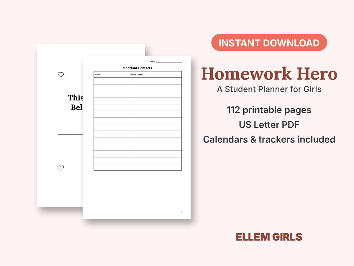 Homework Hero journal cover